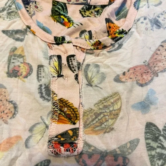 Posh Peanut pink butterfly Henley twirl dress with buttons size 8Y - Picture 11 of 16